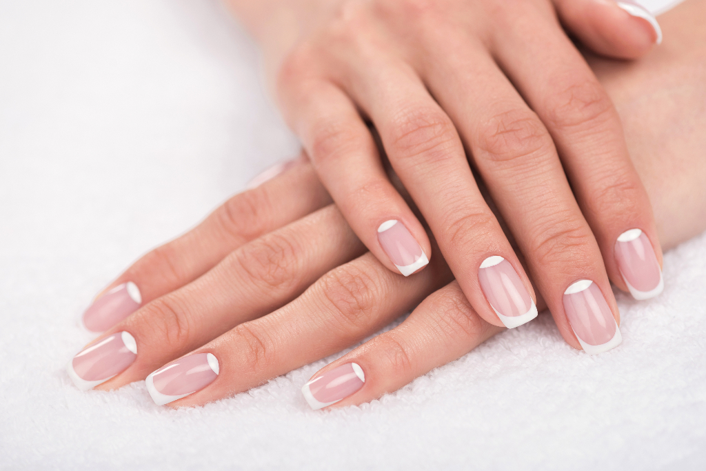 female hands with french manicure