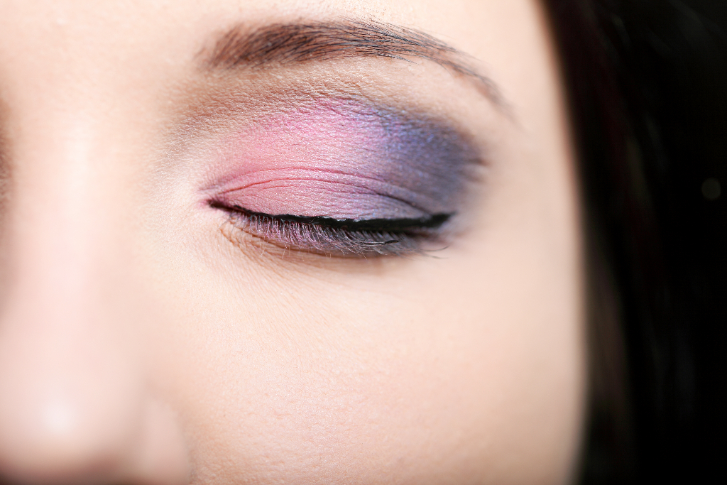woman with bright eyeshadow